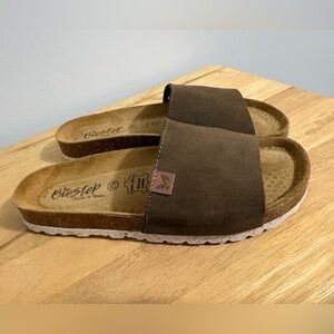 BioStep Brown Suede Slide Sandals Women’s Size 7.5 Made in Spain EUC